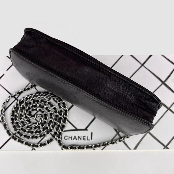 CHANEL Authentic WOC Black Caviar Crossbody Silver Hardwrae Small Bag A1720 - Picture 8 of 16